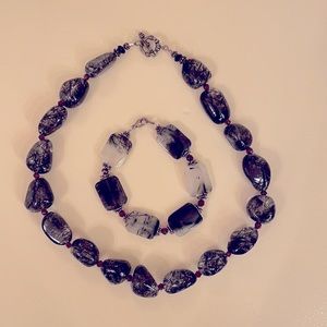 Precious Stone Necklace and matching bracelet.
